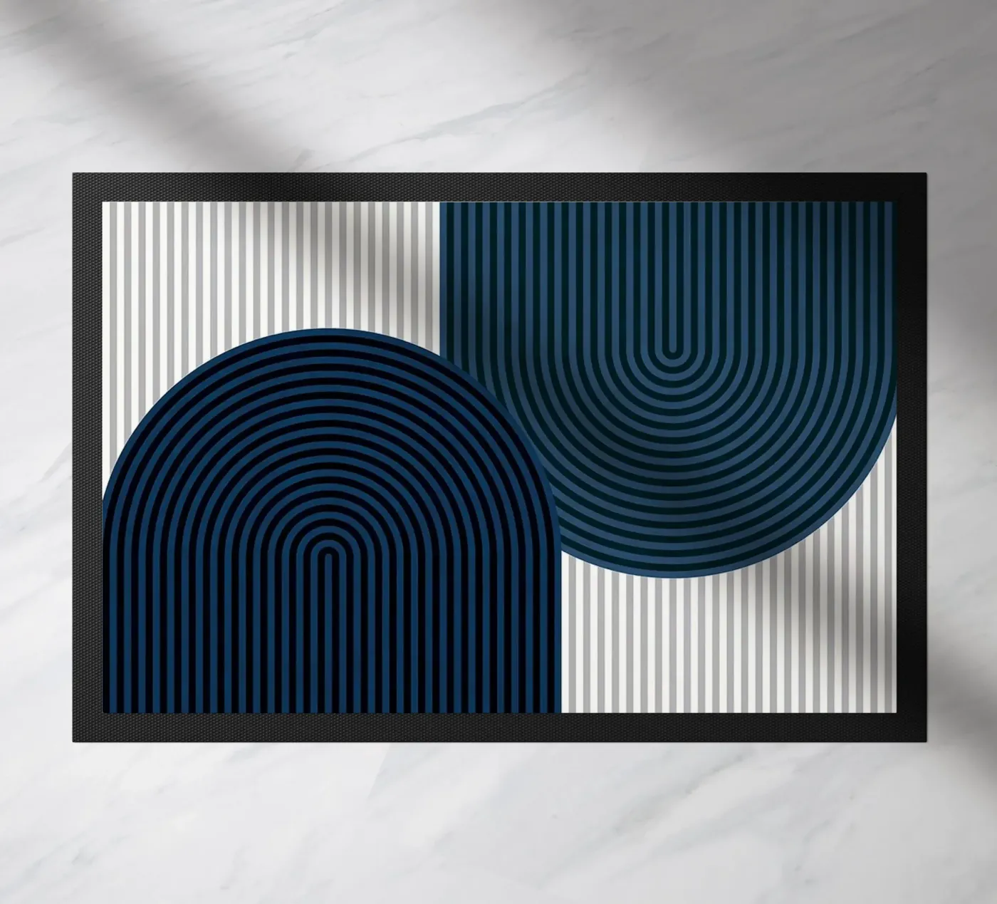 stripes rounded-rectangle vertical-stripes doormat by Patrick M Gerber