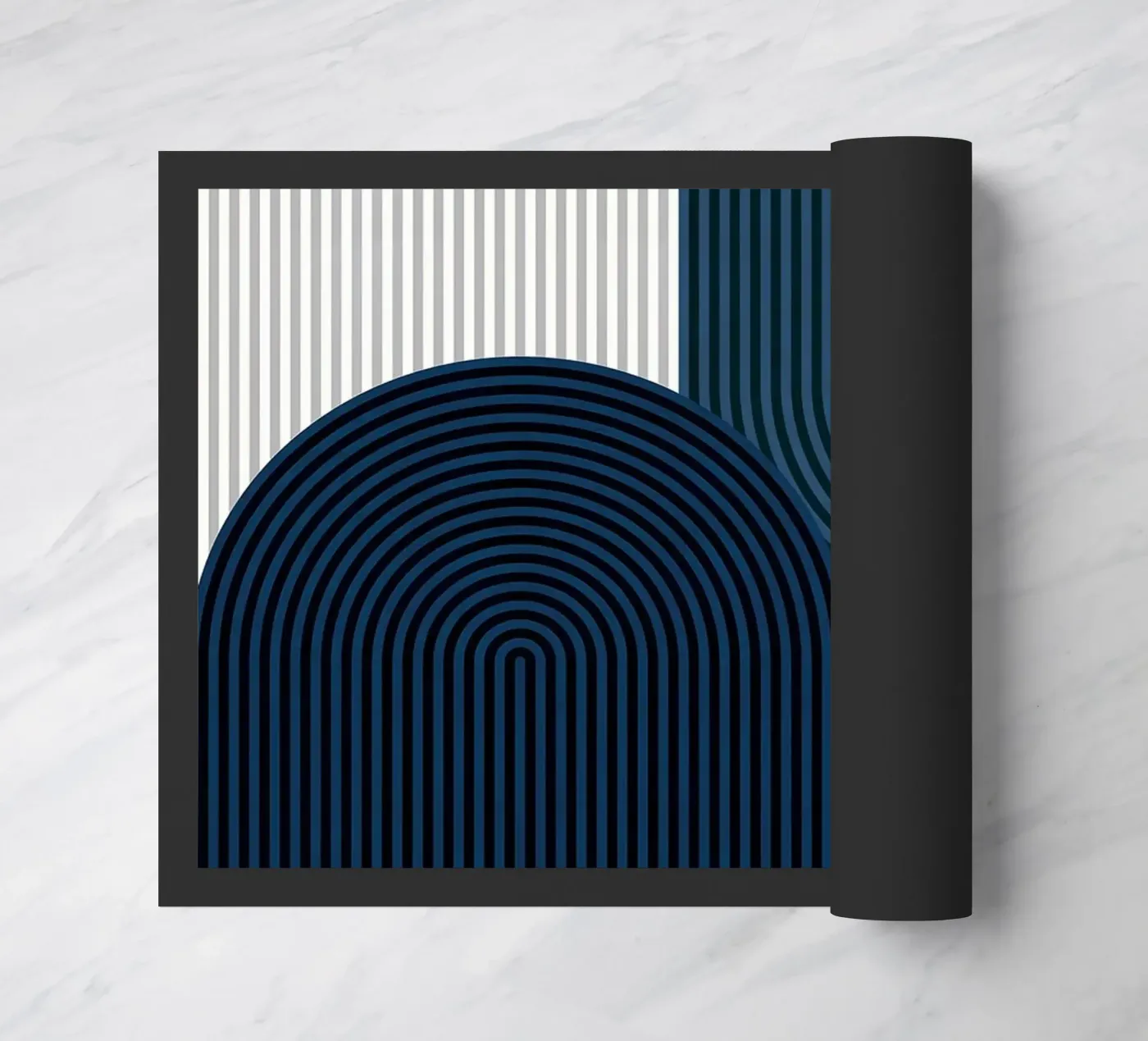 stripes rounded-rectangle vertical-stripes doormat by Patrick M Gerber