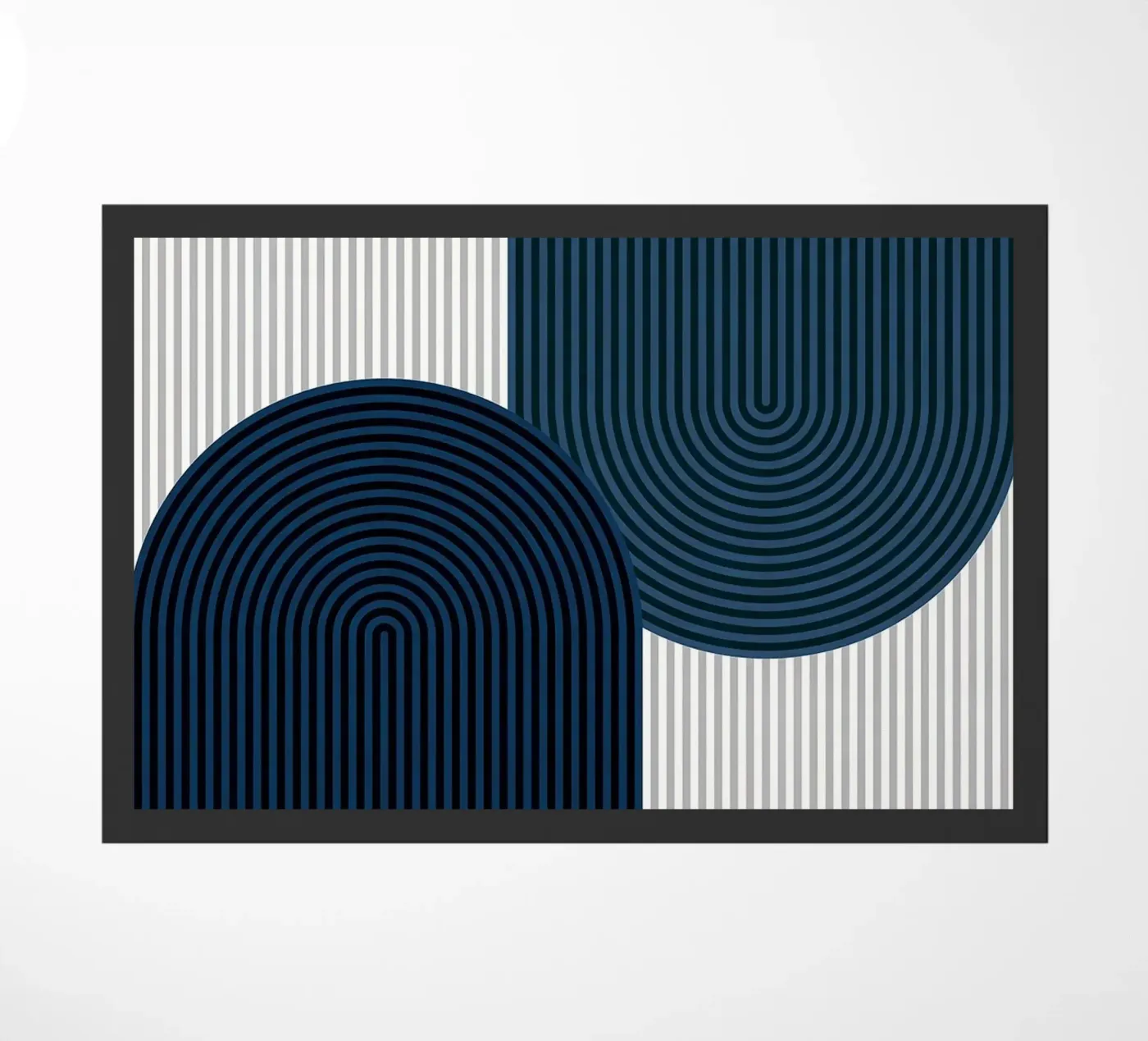 stripes rounded-rectangle vertical-stripes doormat by Patrick M Gerber