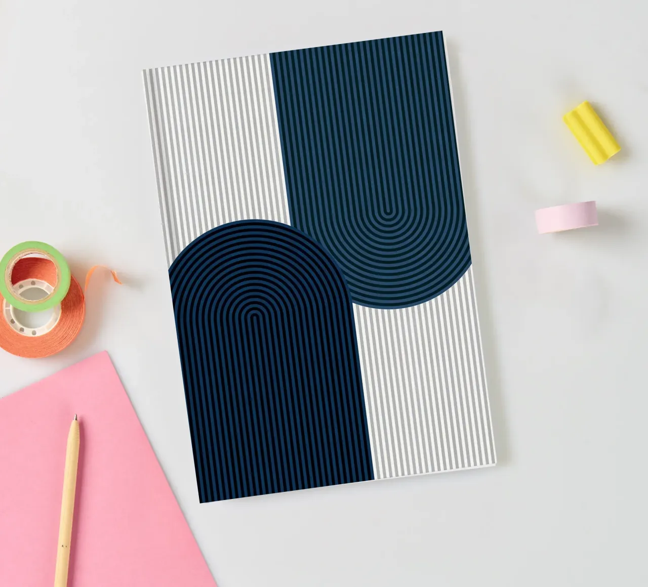 stripes rounded-rectangle vertical-stripes notebook by Patrick M Gerber