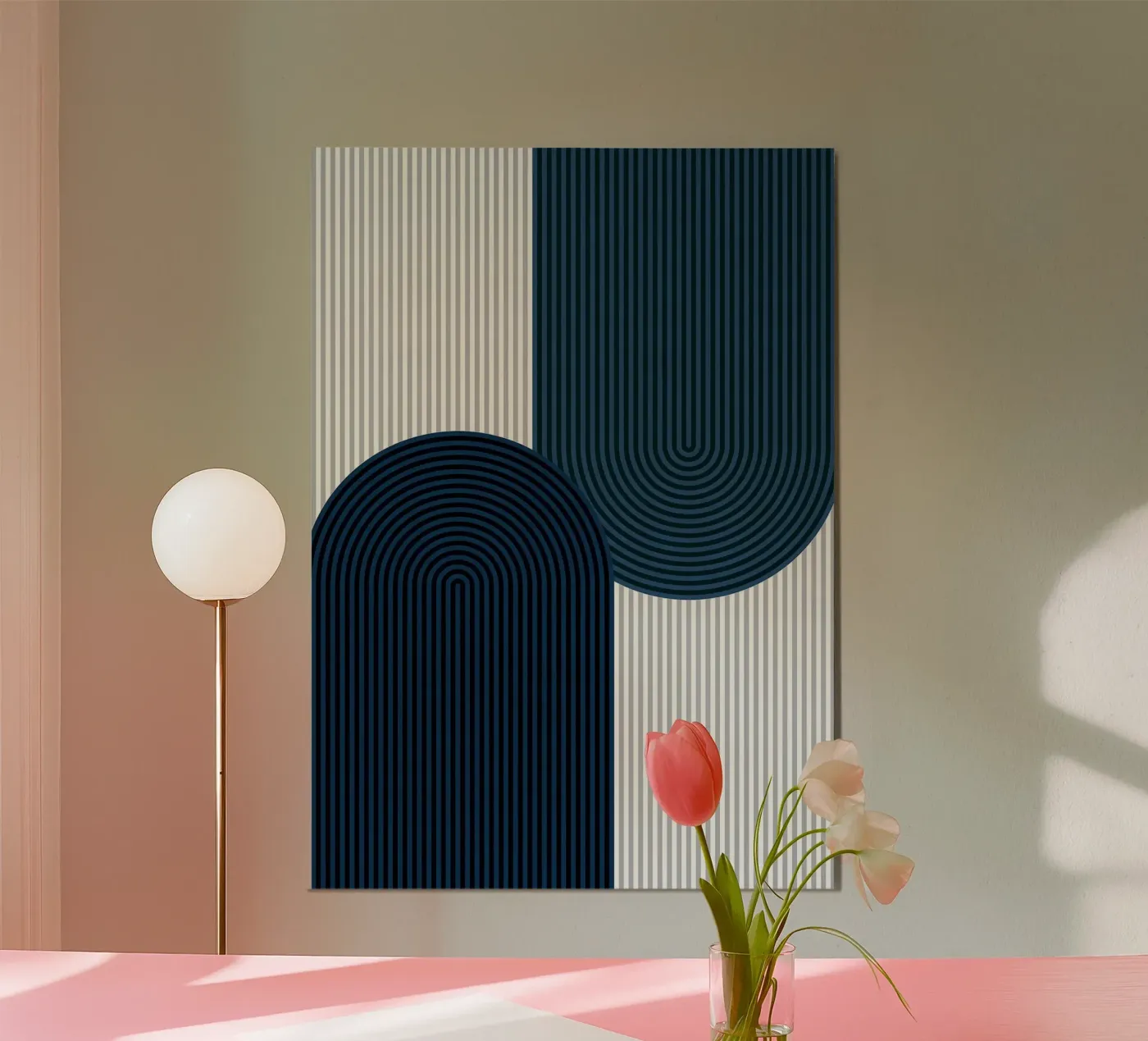 stripes rounded-rectangle vertical-stripes poster by Patrick M Gerber