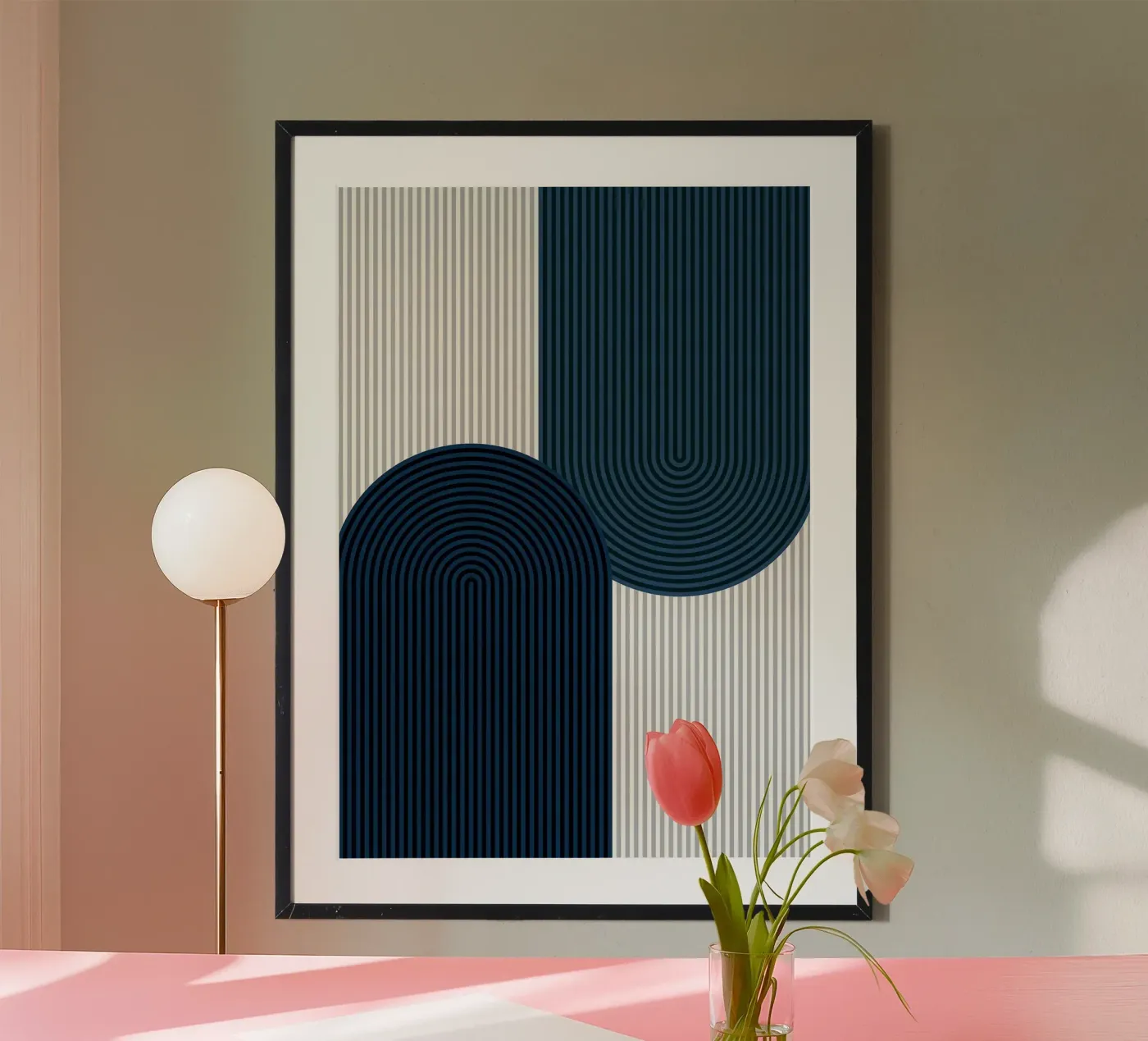 stripes rounded-rectangle vertical-stripes poster by Patrick M Gerber