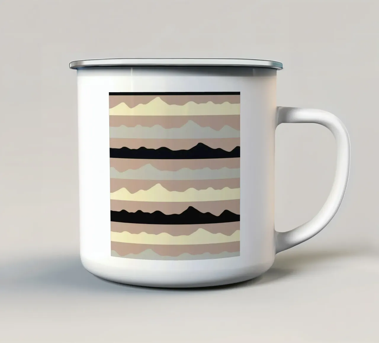 Modello di orizzonte delle montagne 02 tazza in smalto da Little Dean