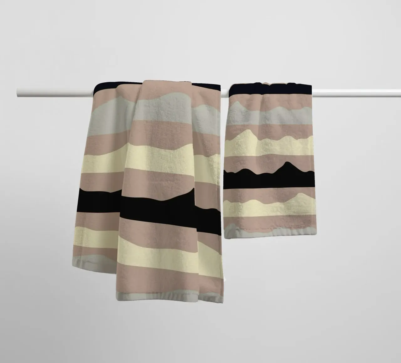 Mountains horizon pattern 02 towel by Little Dean