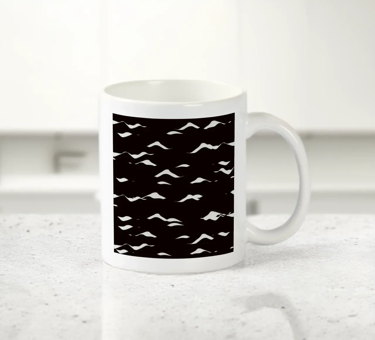 Waves pattern ceramic mug by Little Dean