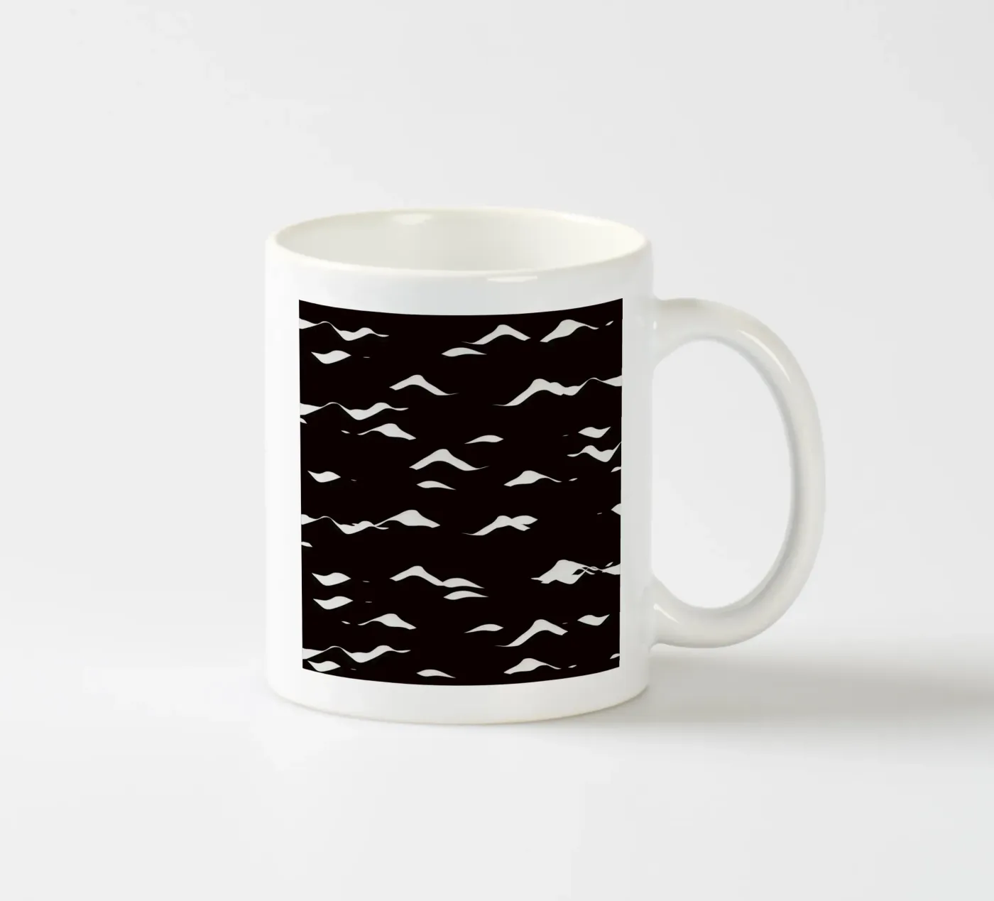 Waves pattern ceramic mug by Little Dean