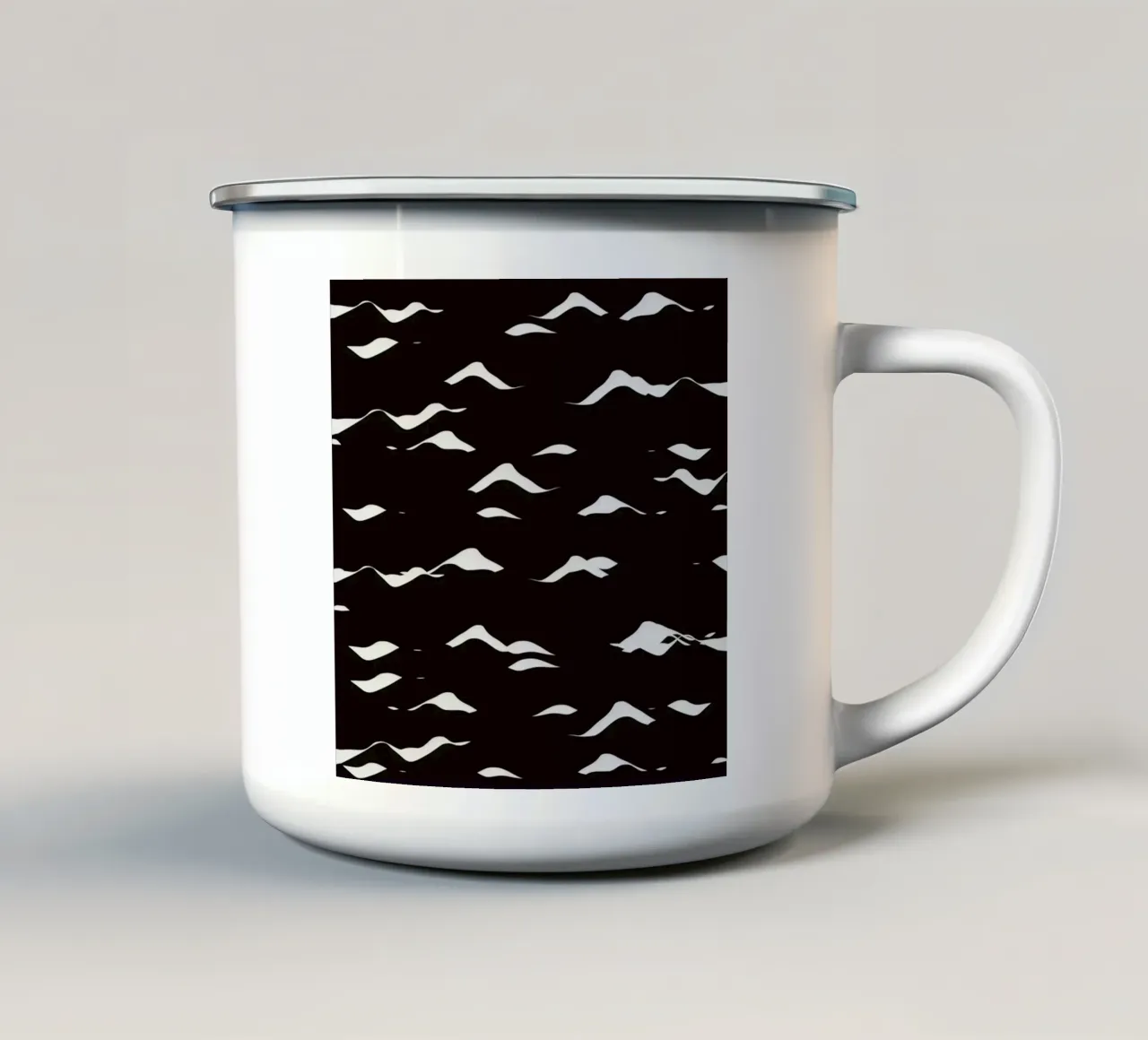 Waves pattern enamel mug by Little Dean