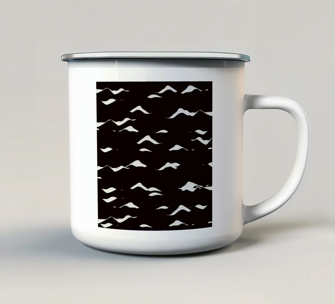 Waves pattern emaille mok van Little Dean