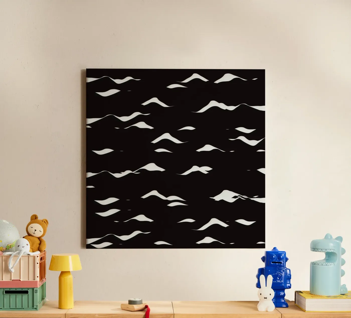 Golven patroon canvas van Little Dean