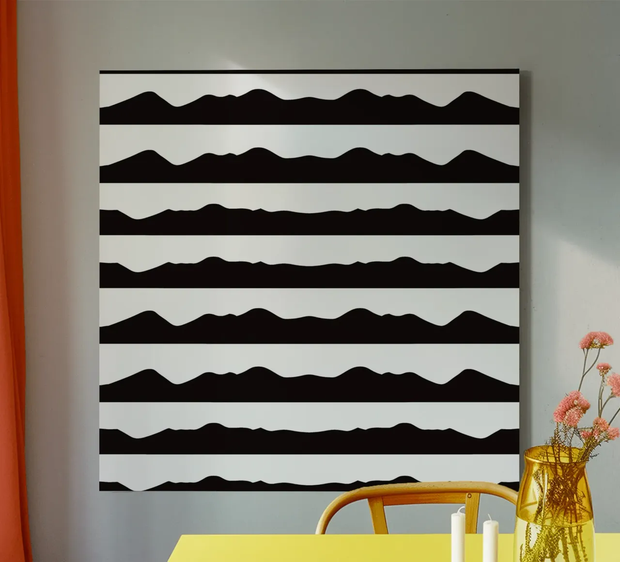Mountains horizon pattern 03 canvas by Little Dean
