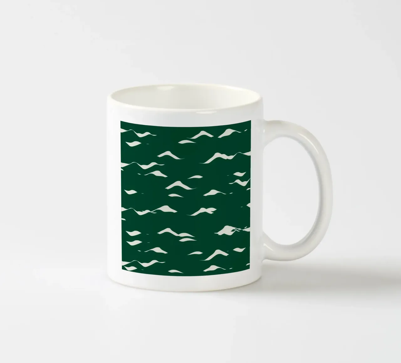 Waves pattern 02 ceramic mug by Little Dean
