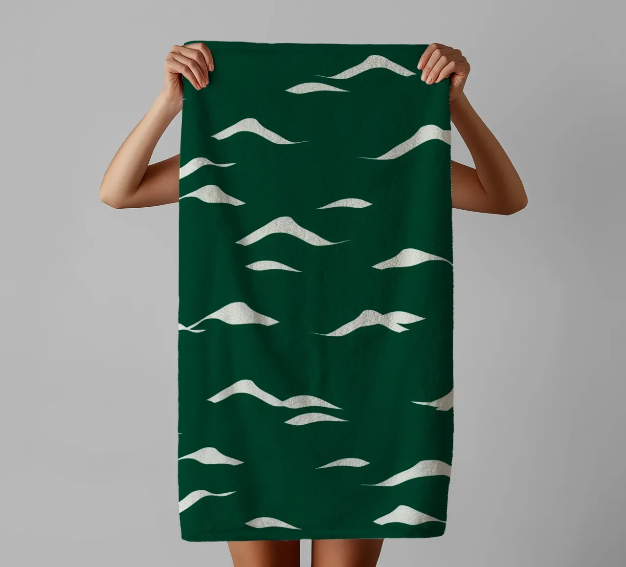 Waves pattern 02 towel by Little Dean