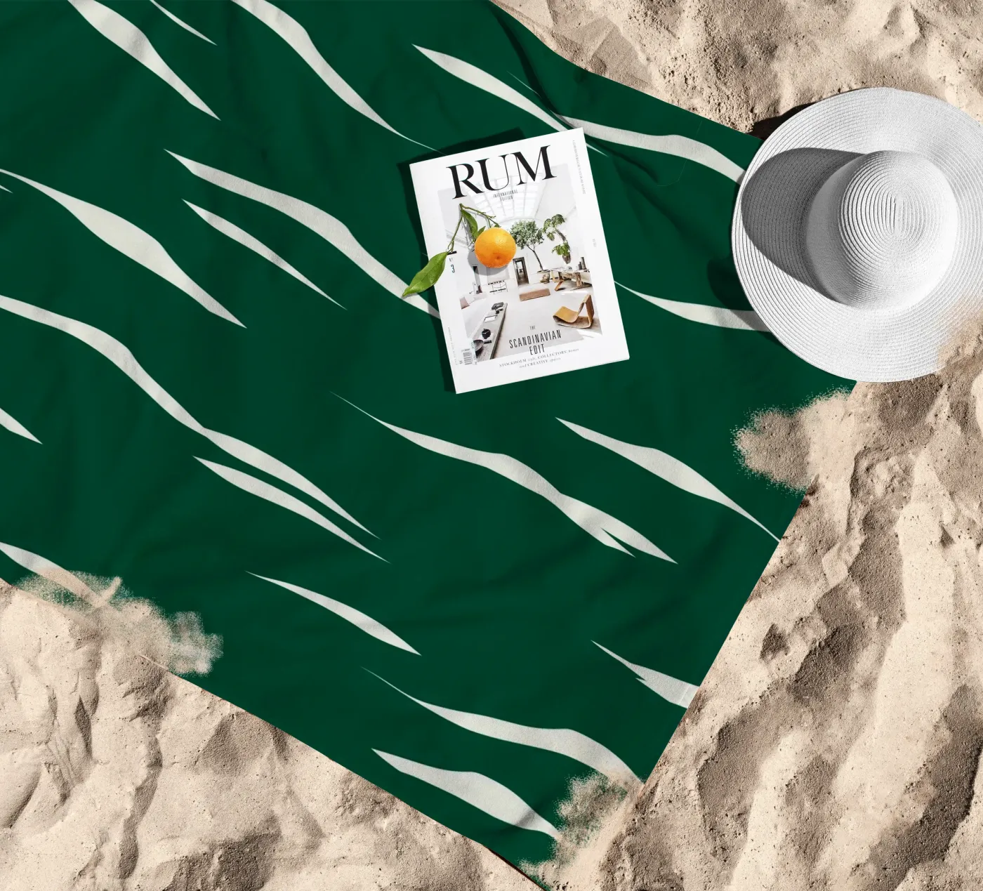 Waves pattern 02 beach towel by Little Dean