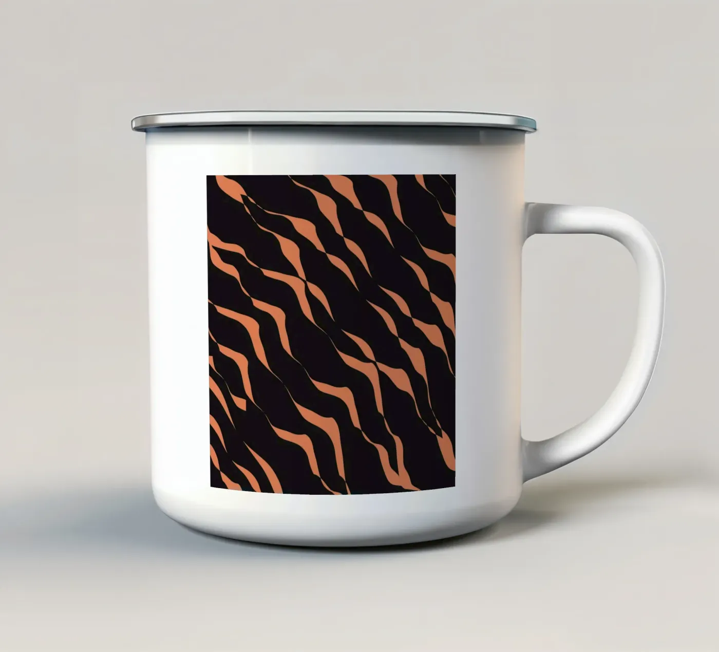Waves pattern 03 enamel mug by Little Dean