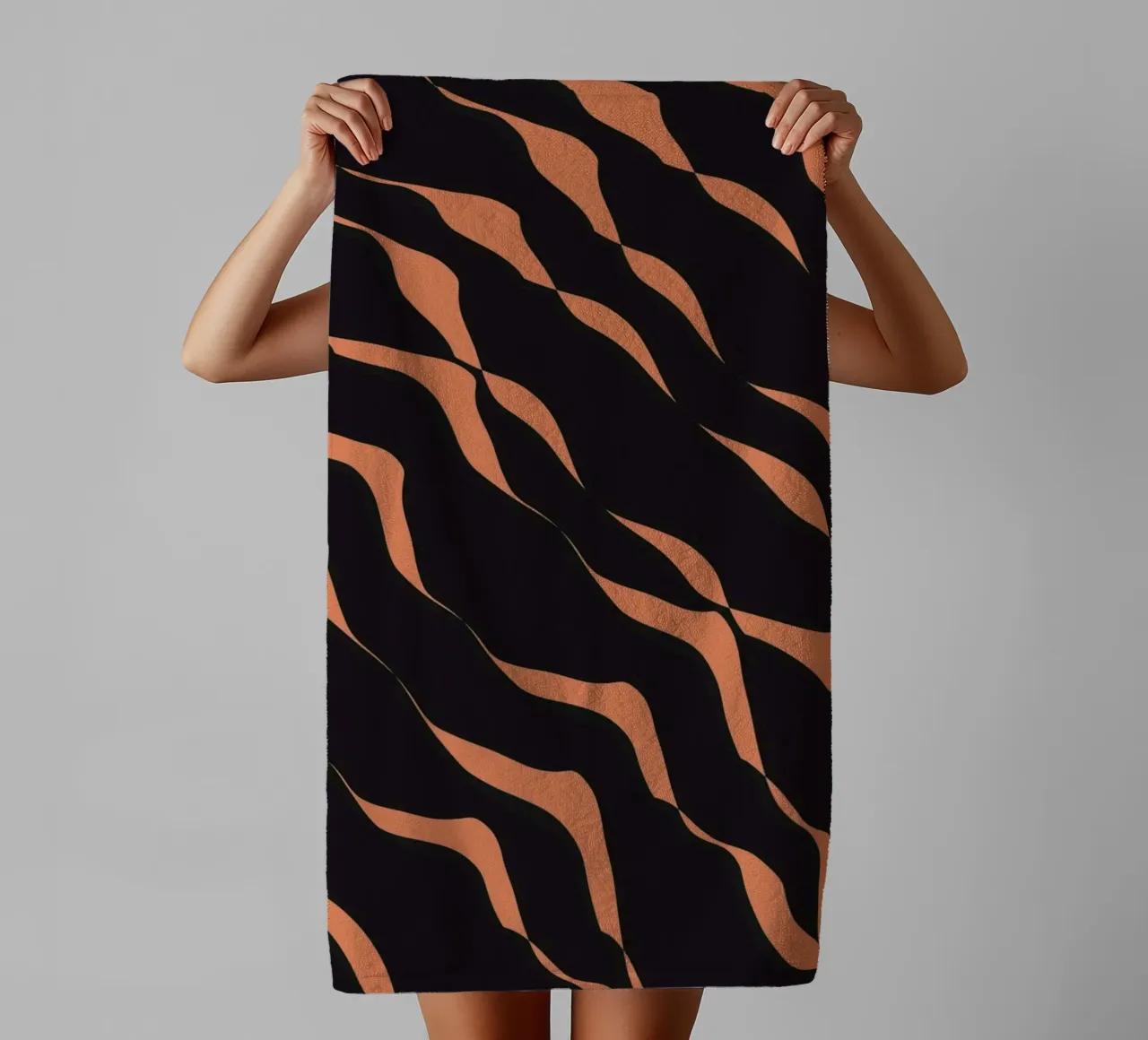 Waves pattern 03 towel by Little Dean