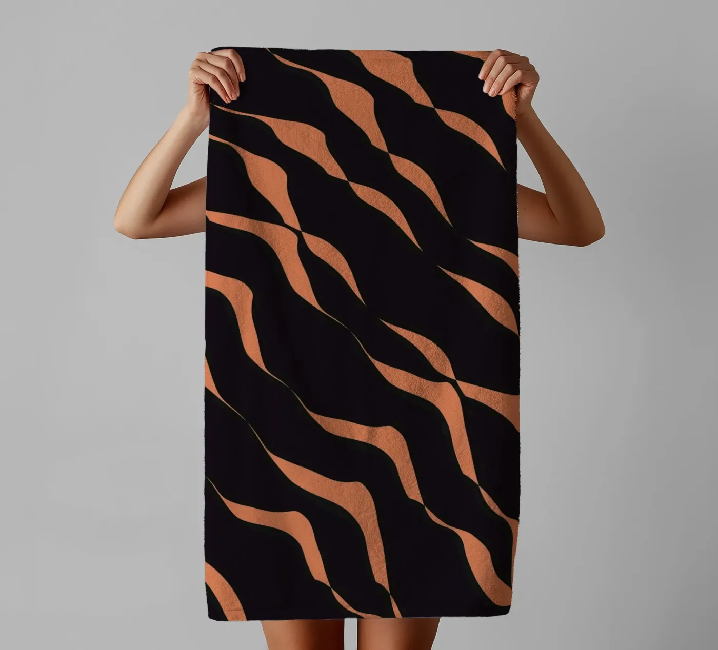 Waves pattern 03 badhanddoek van Little Dean