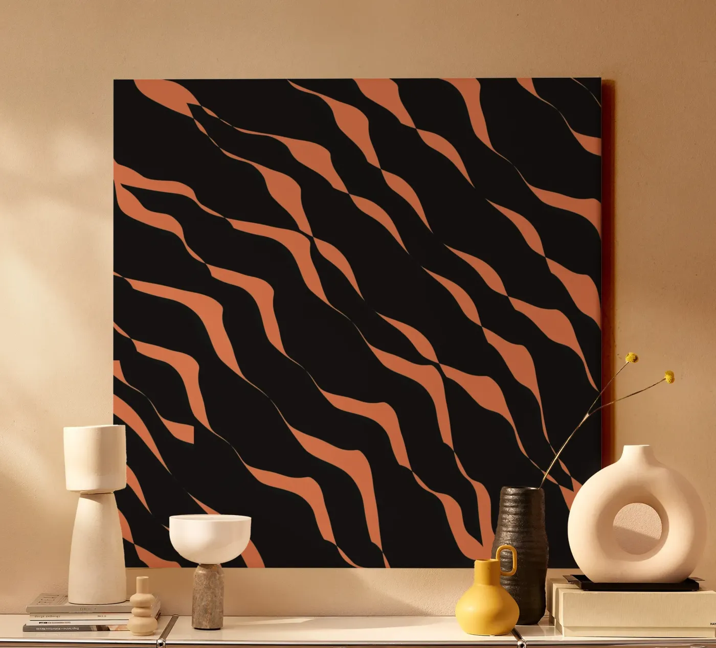 Golven patroon 03 canvas van Little Dean