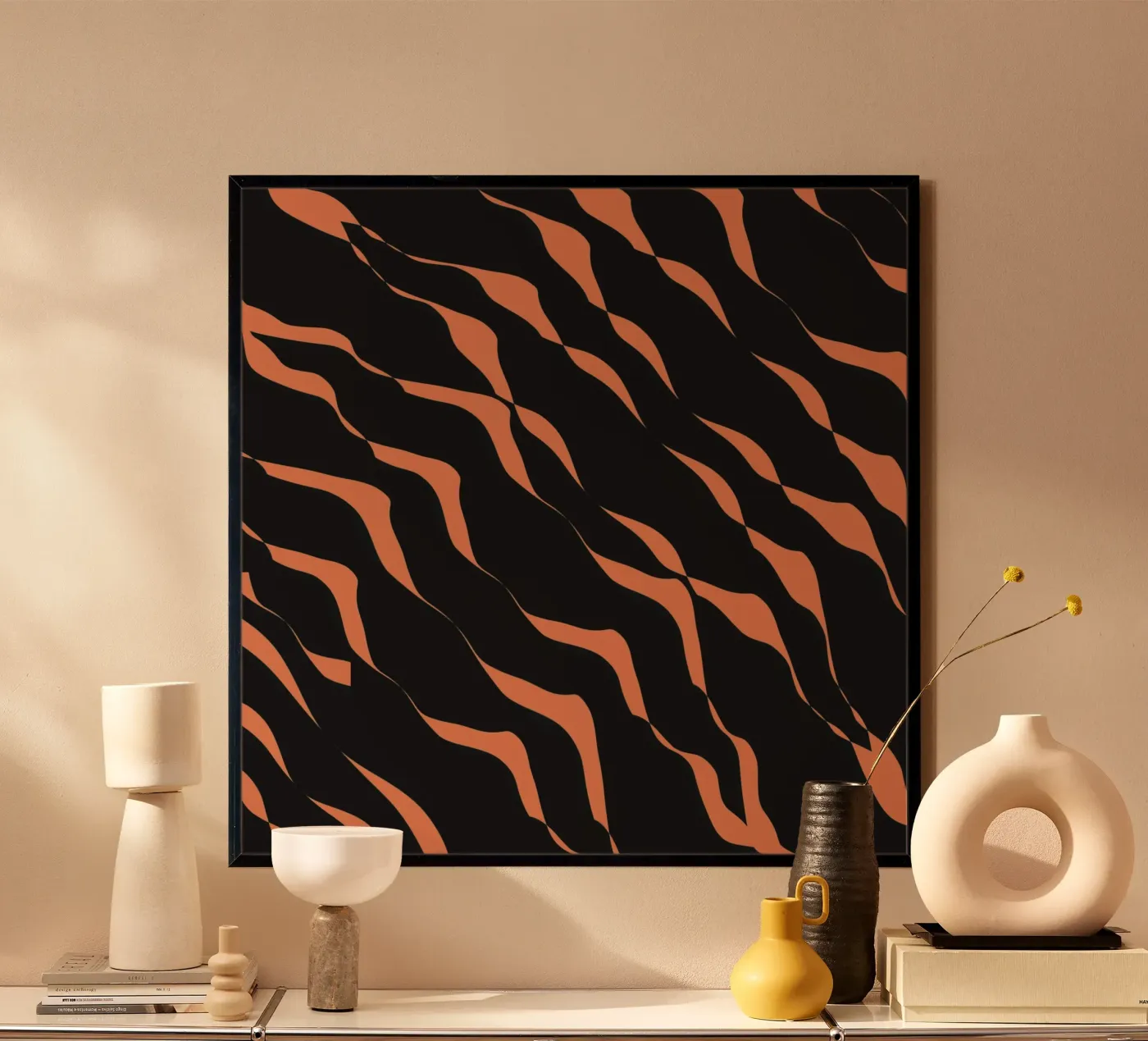 Waves pattern 03 poster van Little Dean