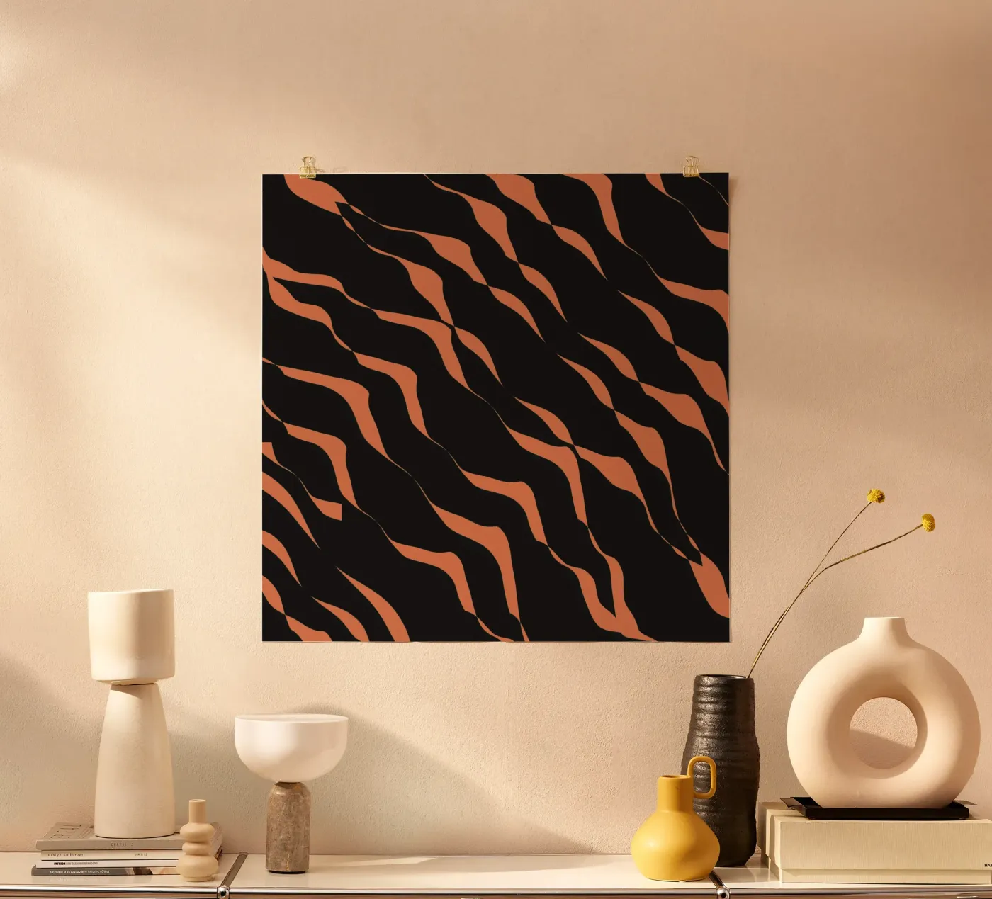 Waves pattern 03 poster van Little Dean