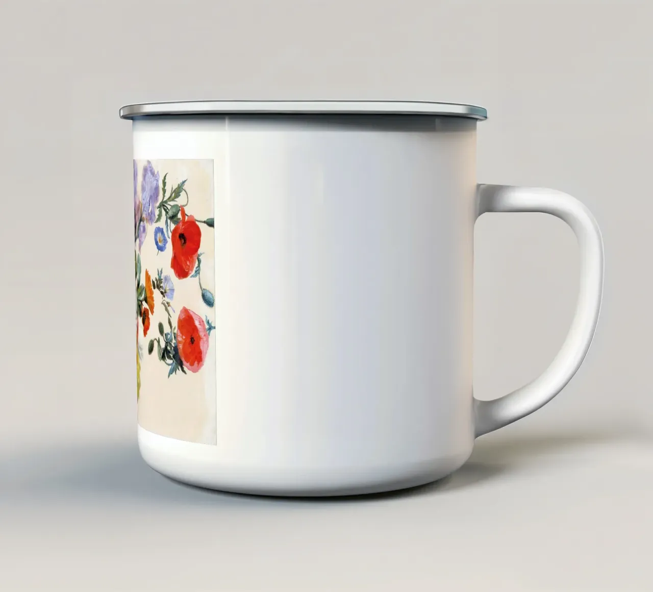 Studi di fiori estivi (1848 circa) di Jacques-Laurent Agas tazza in smalto da Venus Art