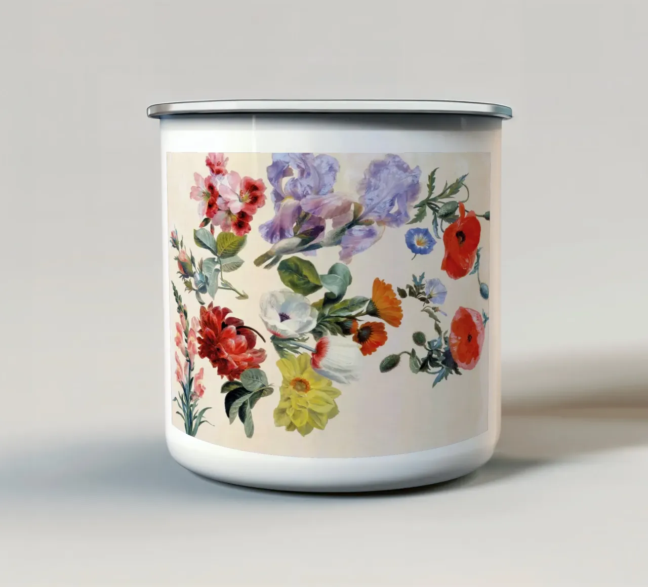 Studi di fiori estivi (1848 circa) di Jacques-Laurent Agas tazza in smalto da Venus Art
