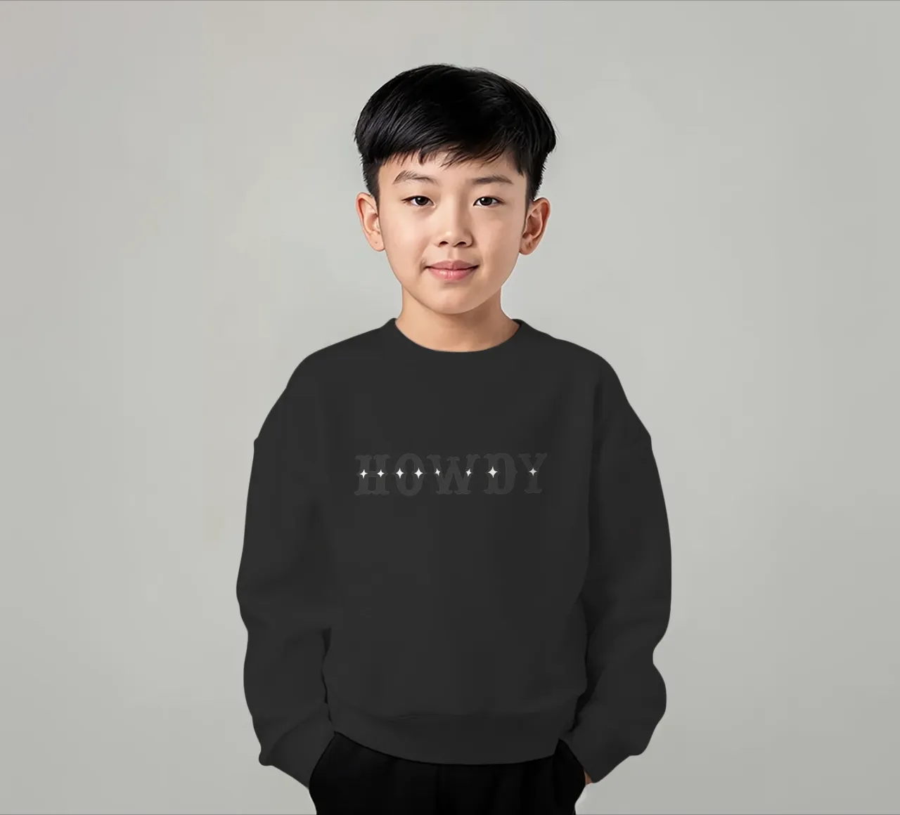 Howdy – Minimal Western Print felpa bambino da Vivdesign