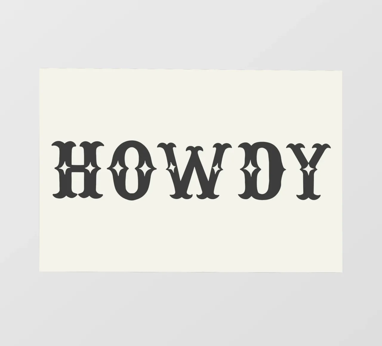 Howdy – Minimal Western Print pellicola backlit da Vivdesign