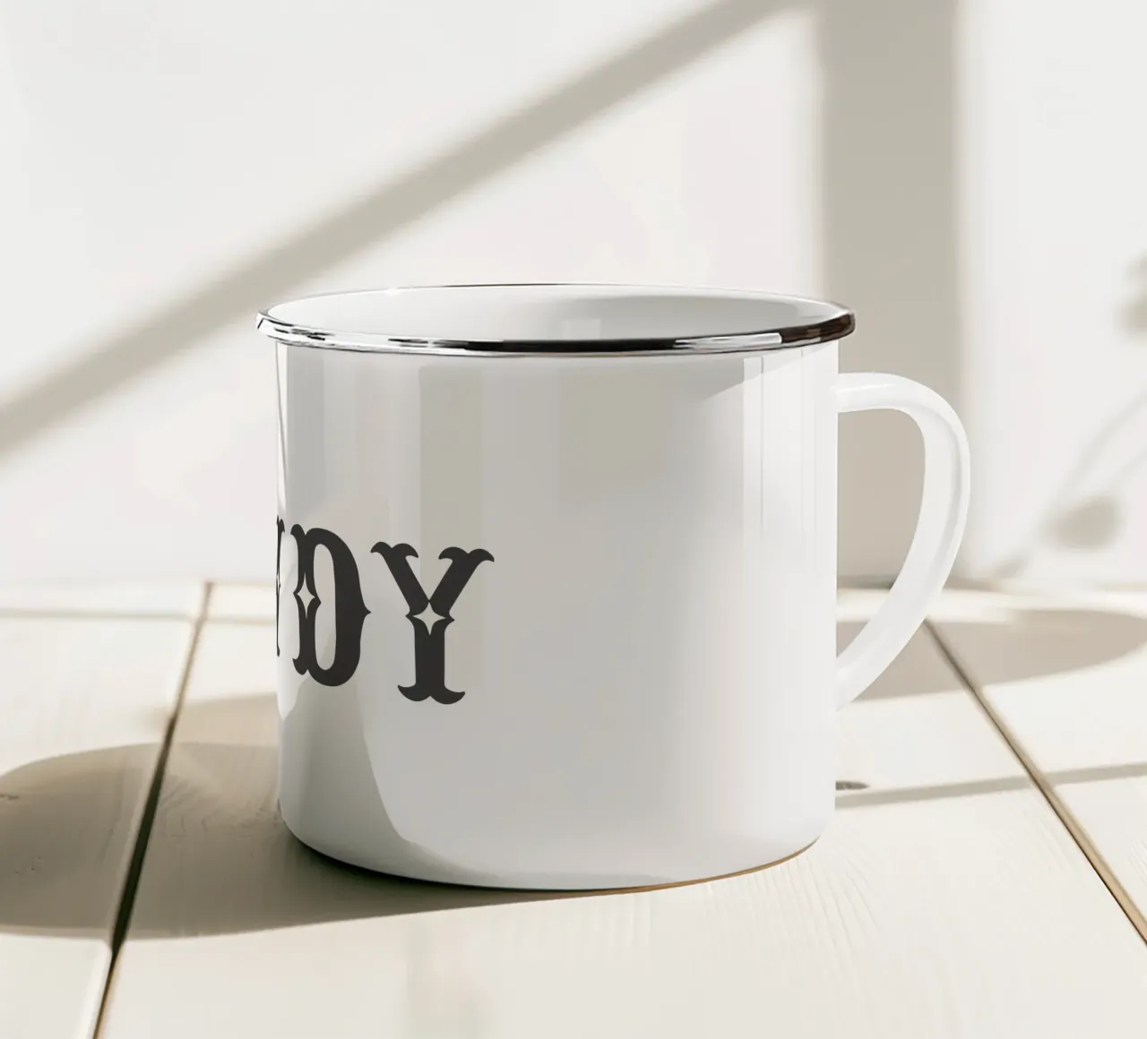 Howdy – Minimal Western Print tazza in smalto da Vivdesign