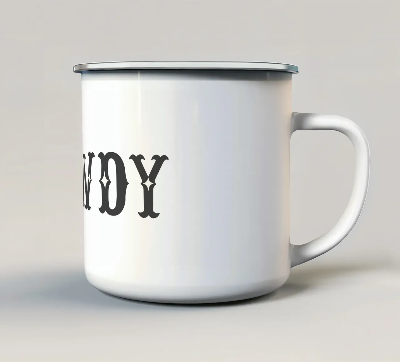 Howdy – Minimal Western Print tazza in smalto da Vivdesign