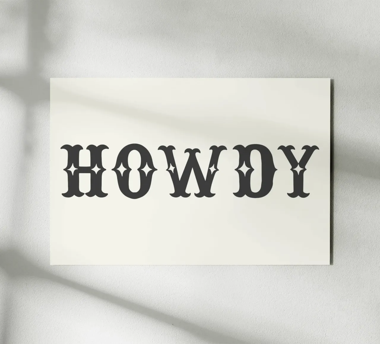 Howdy – Minimal Western Print alluminio dibond da Vivdesign