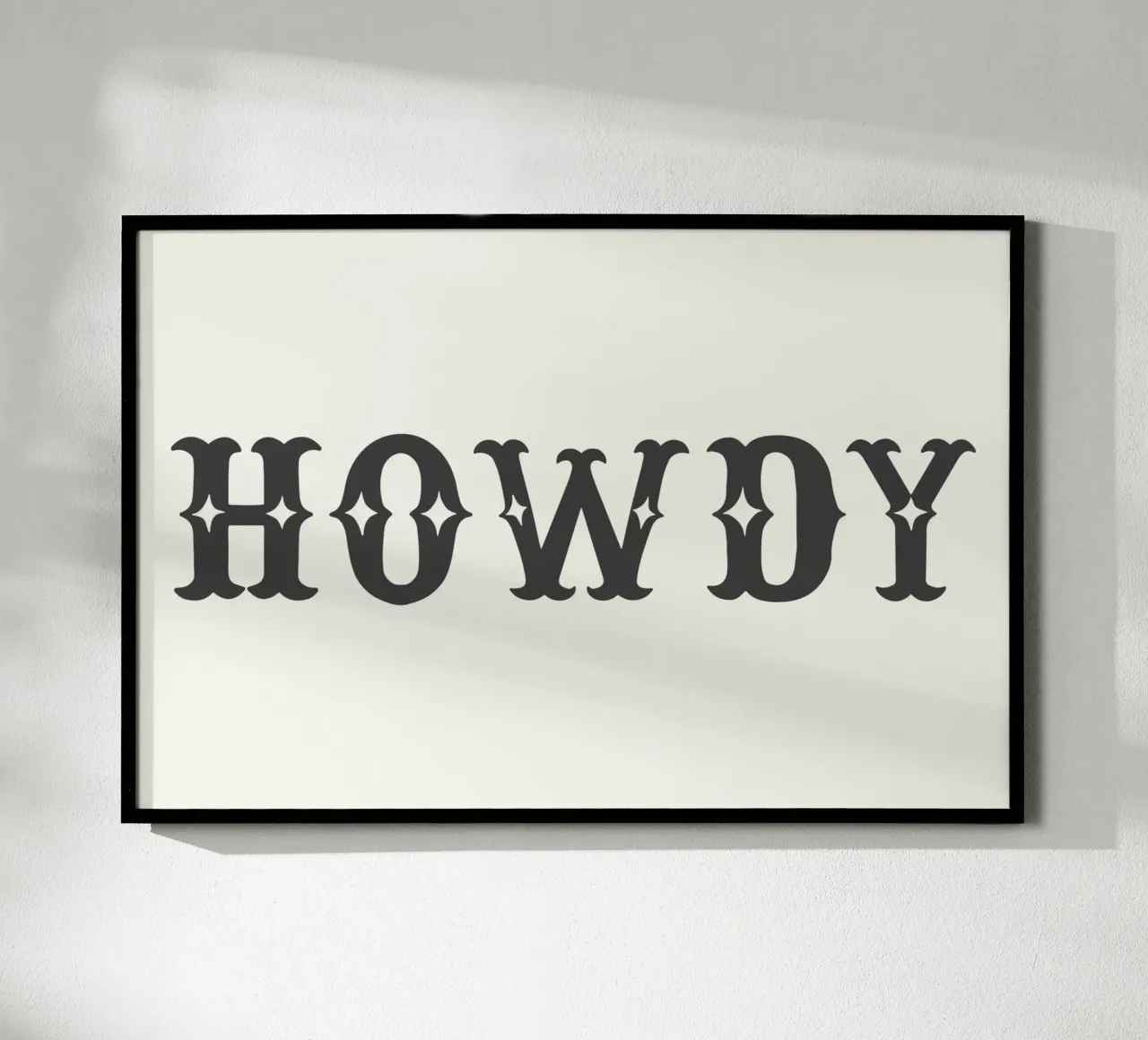Howdy – Minimal Western Print poster con telaio in legno da Vivdesign