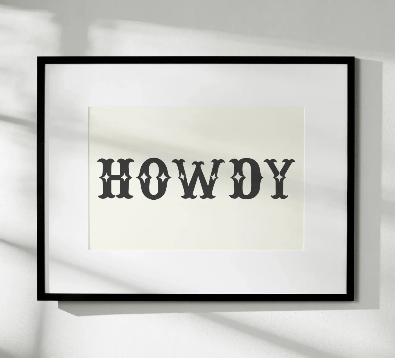 Howdy – Minimal Western Print poster con telaio in legno da Vivdesign