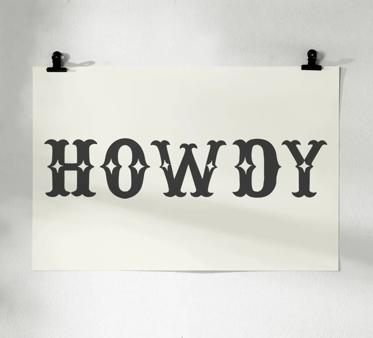 Howdy – Minimal Western Print poster con telaio in legno da Vivdesign