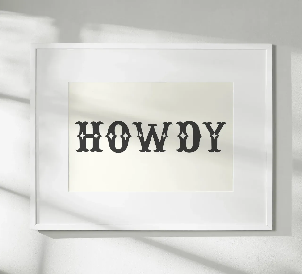 Howdy – Minimal Western Print poster con telaio in legno da Vivdesign