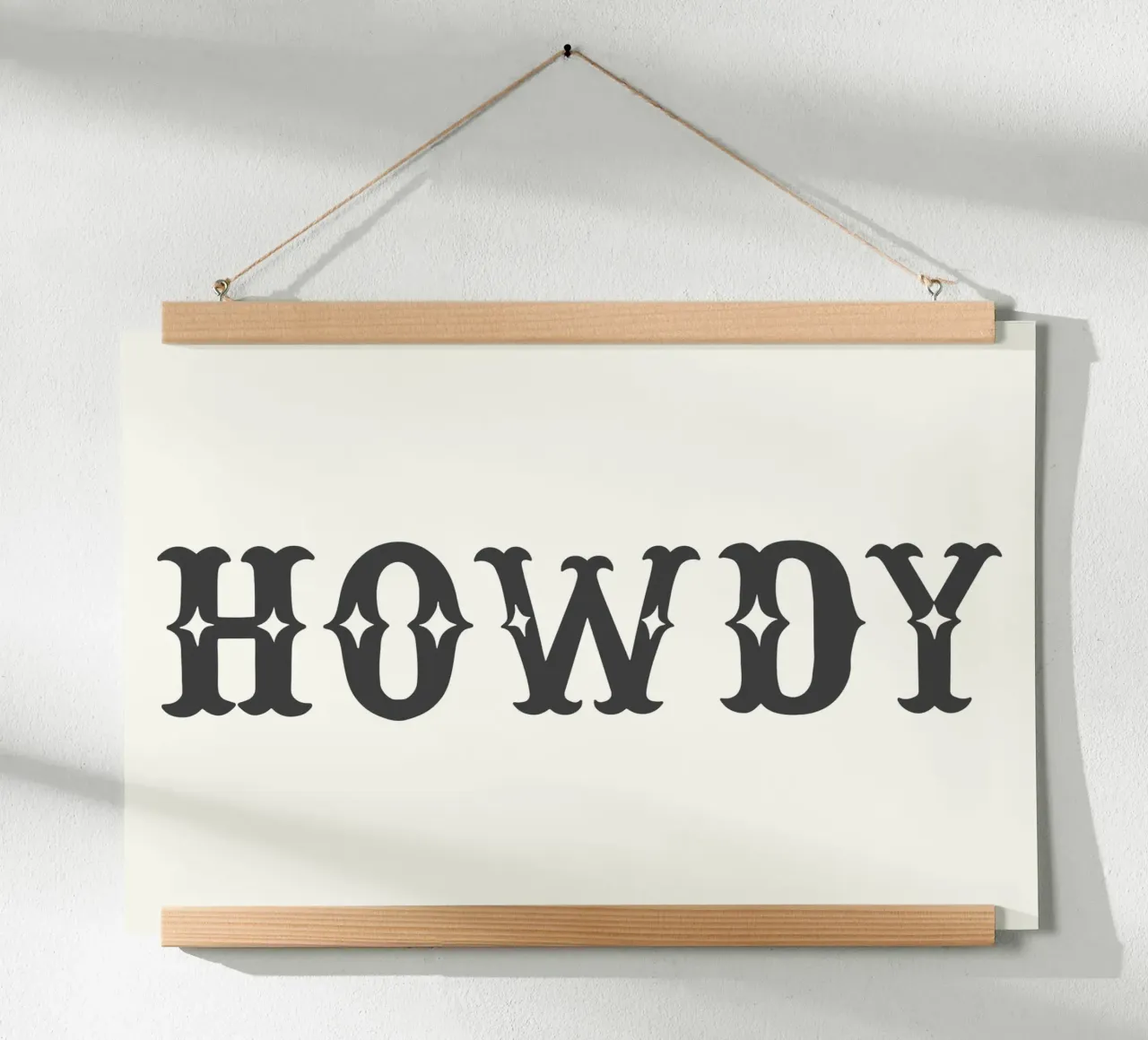 Howdy – Minimal Western Print poster con telaio in legno da Vivdesign