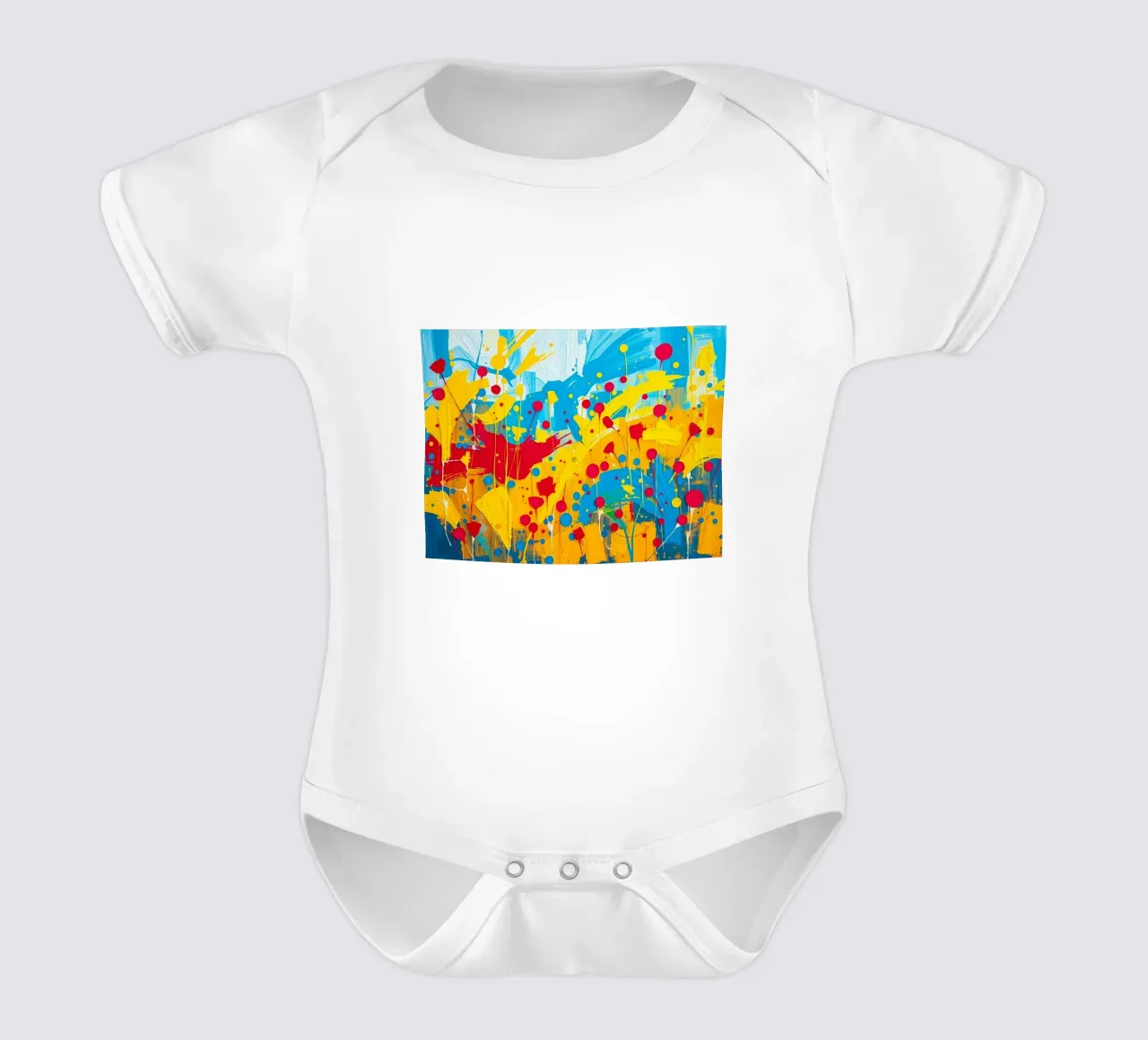 Sunburst Symphony: Eine strukturierte Feier der Golden Fields a Kurzarm Babybody von Artistic-shop