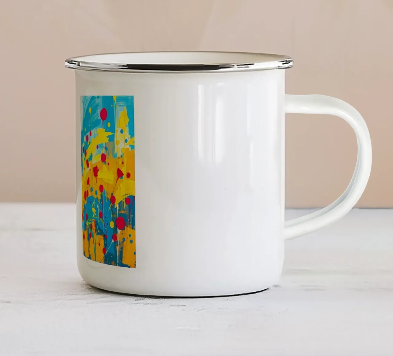 Sunburst Symphony: Una celebrazione strutturata dei campi d'oro a tazza in smalto da Artistic-shop