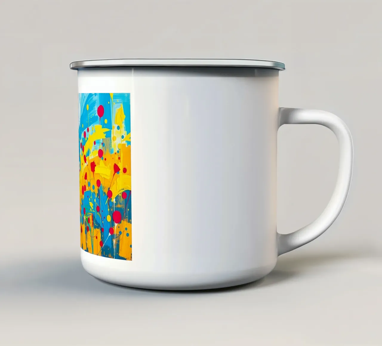 Sunburst Symphony: Una celebrazione strutturata dei campi d'oro a tazza in smalto da Artistic-shop