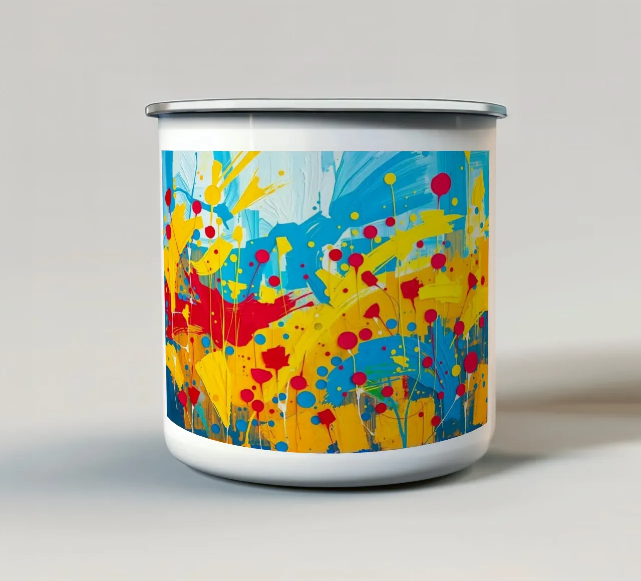 Sunburst Symphony: Una celebrazione strutturata dei campi d'oro a tazza in smalto da Artistic-shop