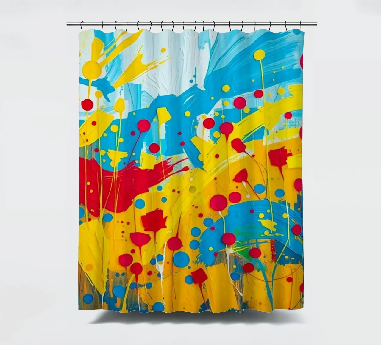 Sunburst Symphony: Eine strukturierte Feier der Golden Fields a Duschvorhang von Artistic-shop