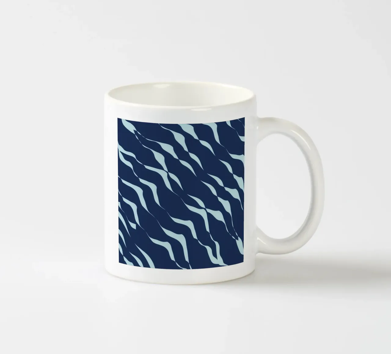 Waves pattern 04 ceramic mug by Little Dean