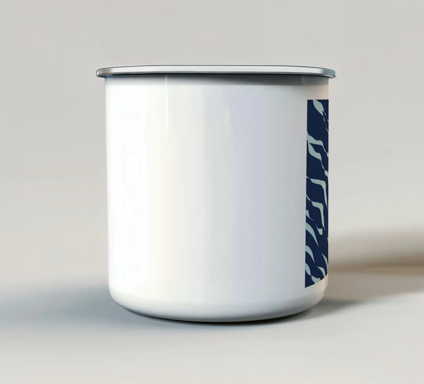 Waves pattern 04 enamel mug by Little Dean