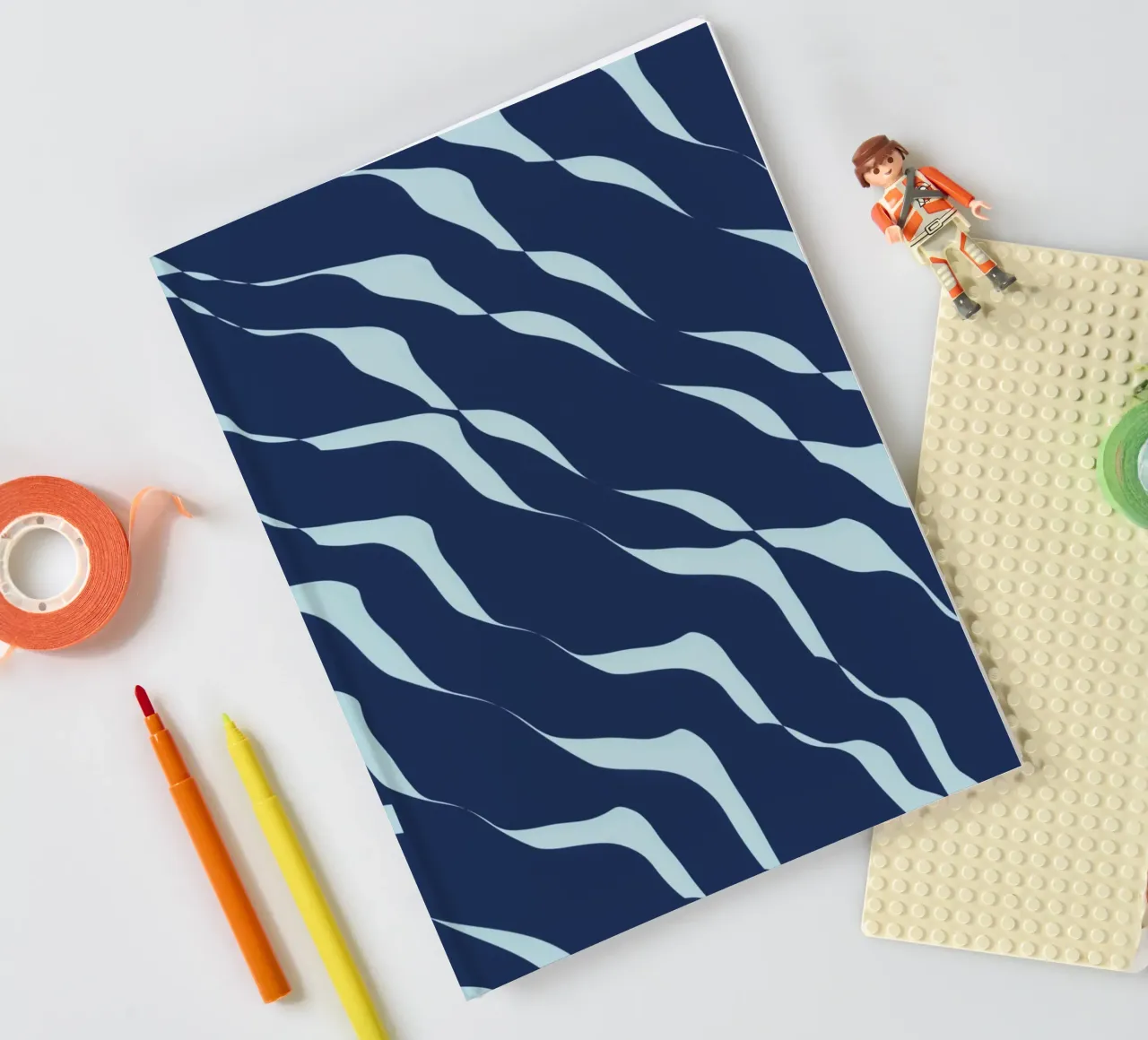 Waves pattern 04 notebook by Little Dean