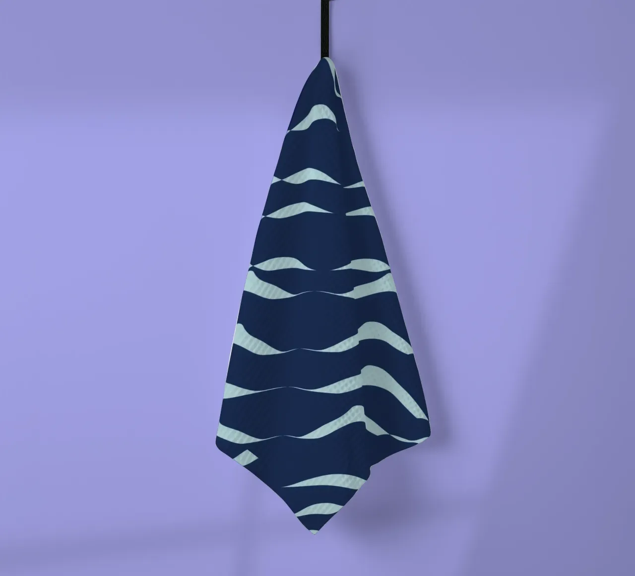Waves pattern 04 tea towel by Little Dean