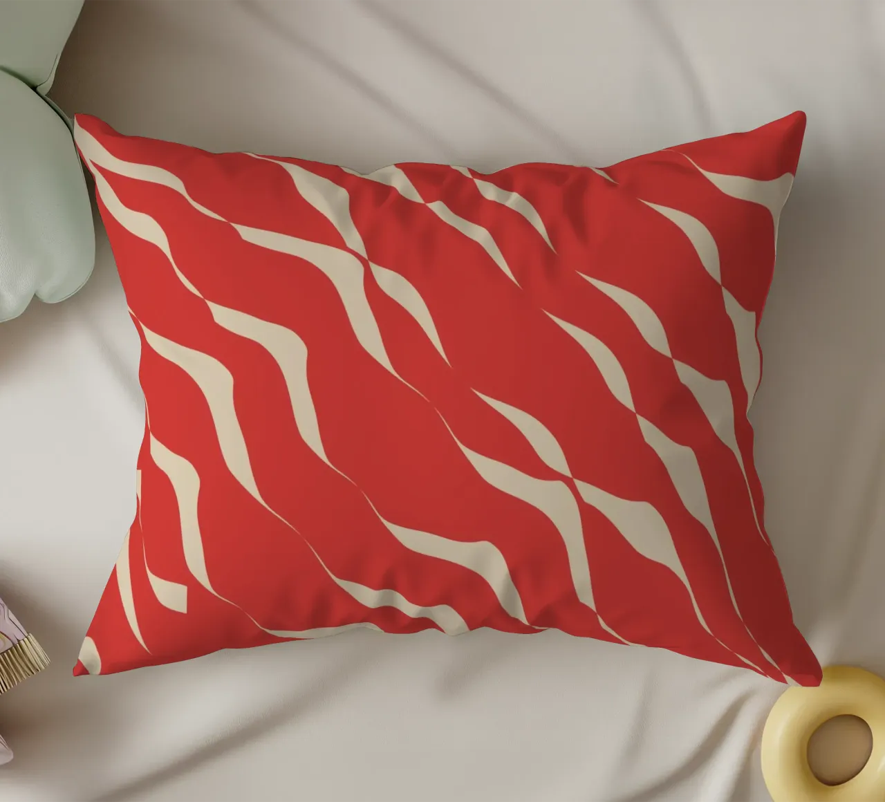 Waves pattern 05 decorative cushion by Little Dean