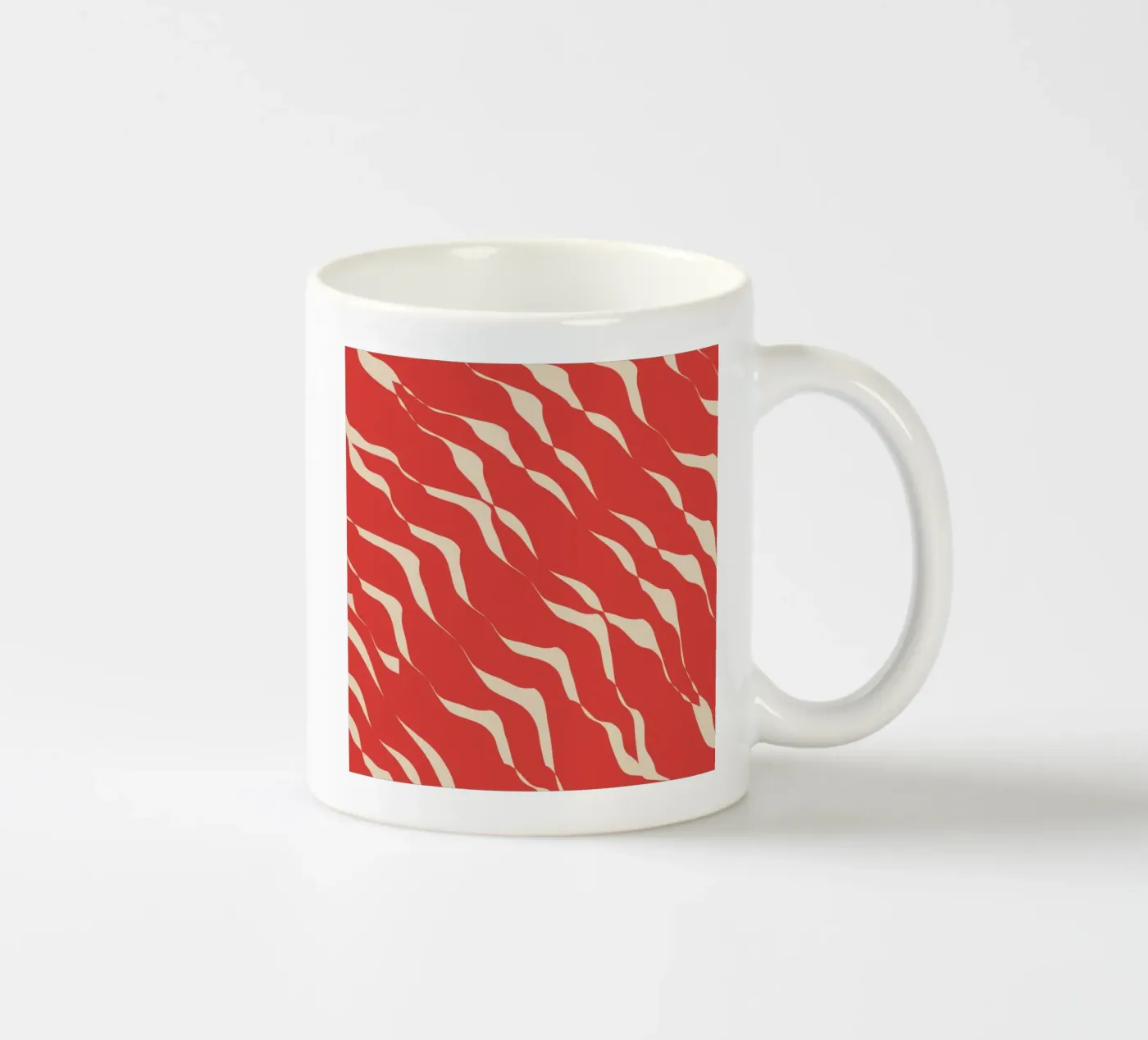 Waves pattern 05 ceramic mug by Little Dean
