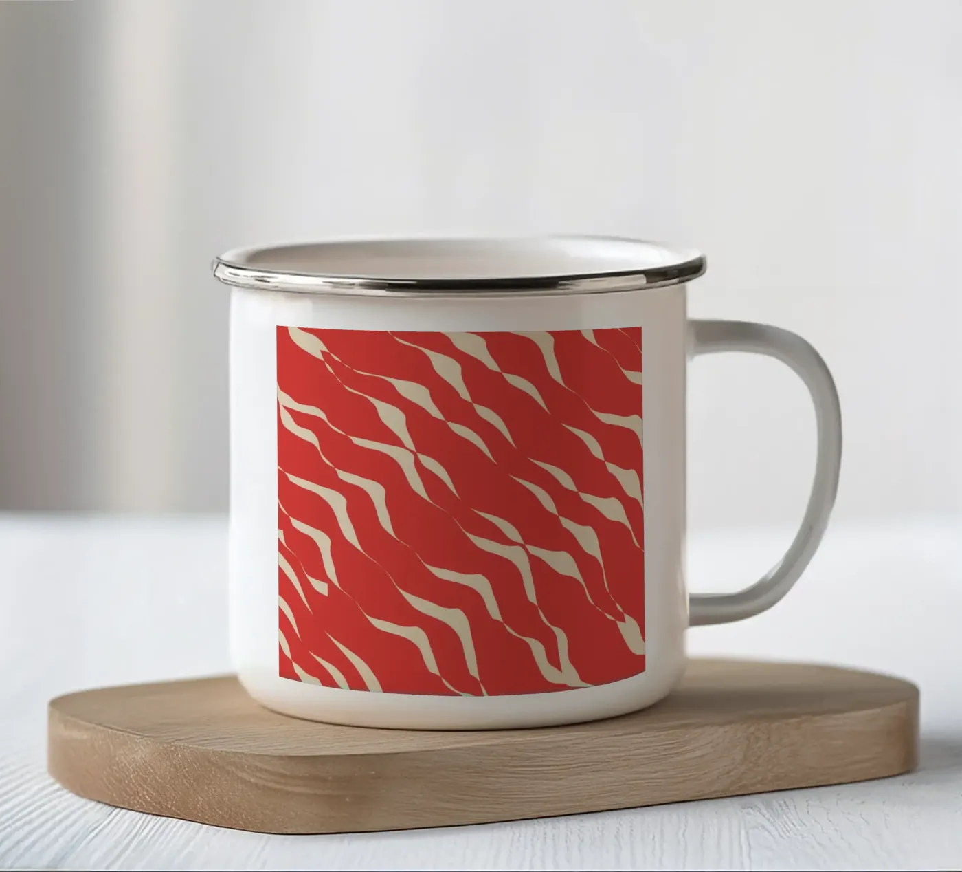 Waves pattern 05 enamel mug by Little Dean