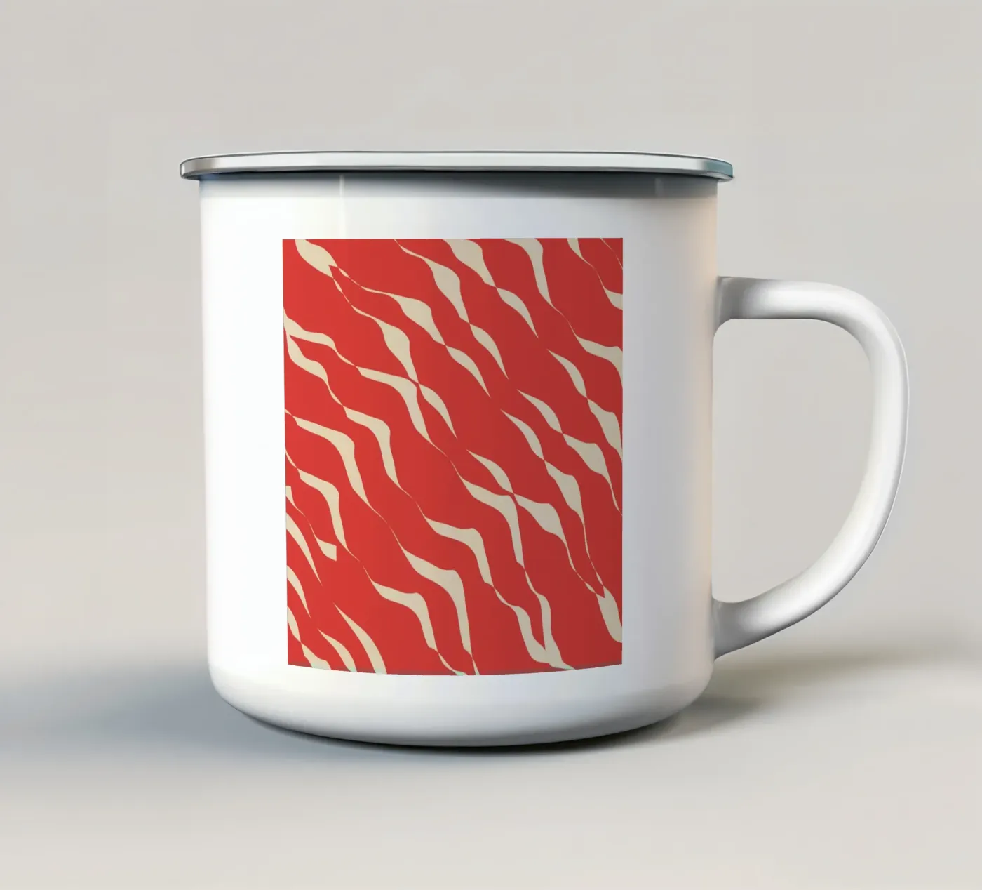 Waves pattern 05 enamel mug by Little Dean