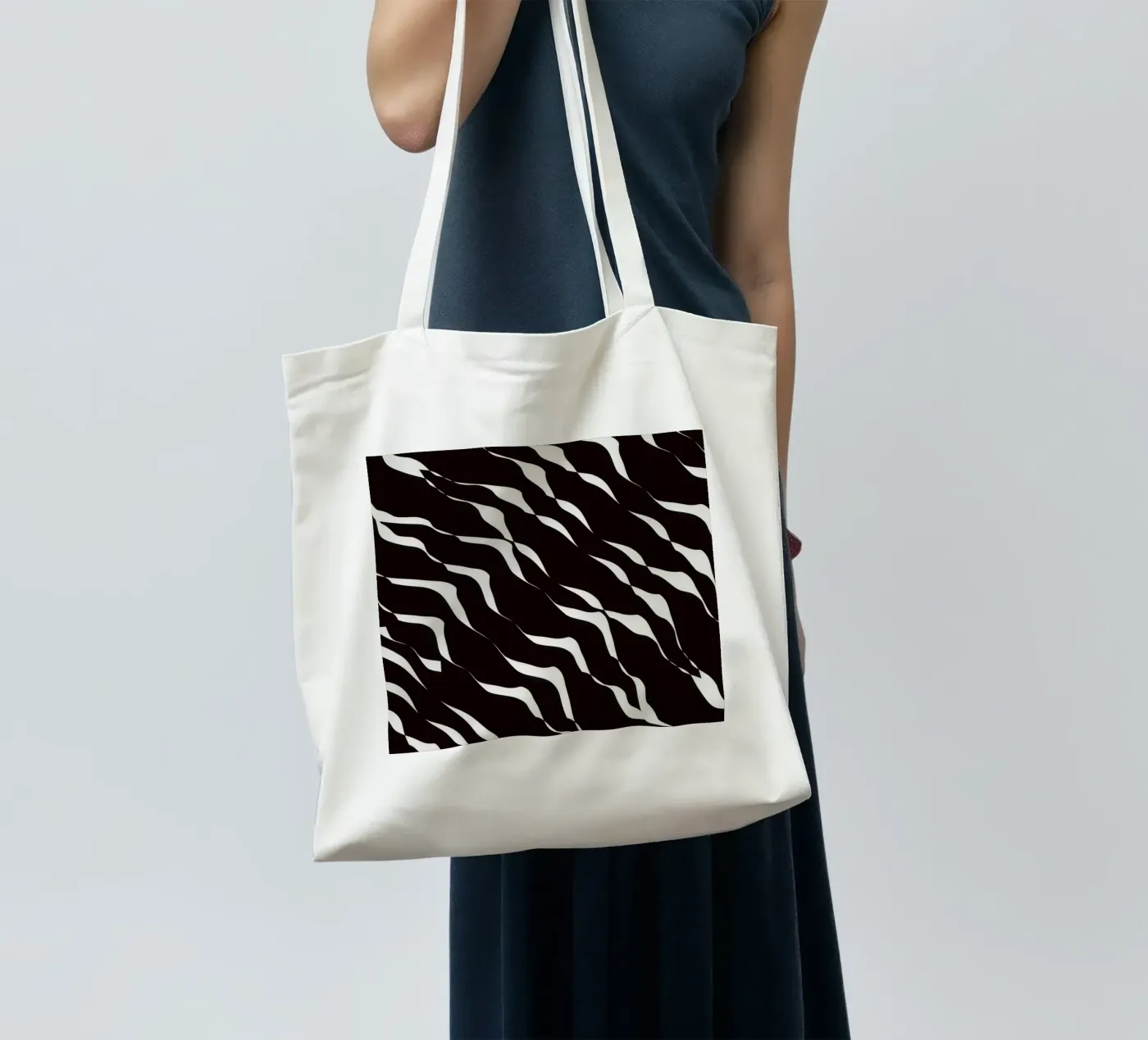 Waves pattern 06 tote bag by Little Dean