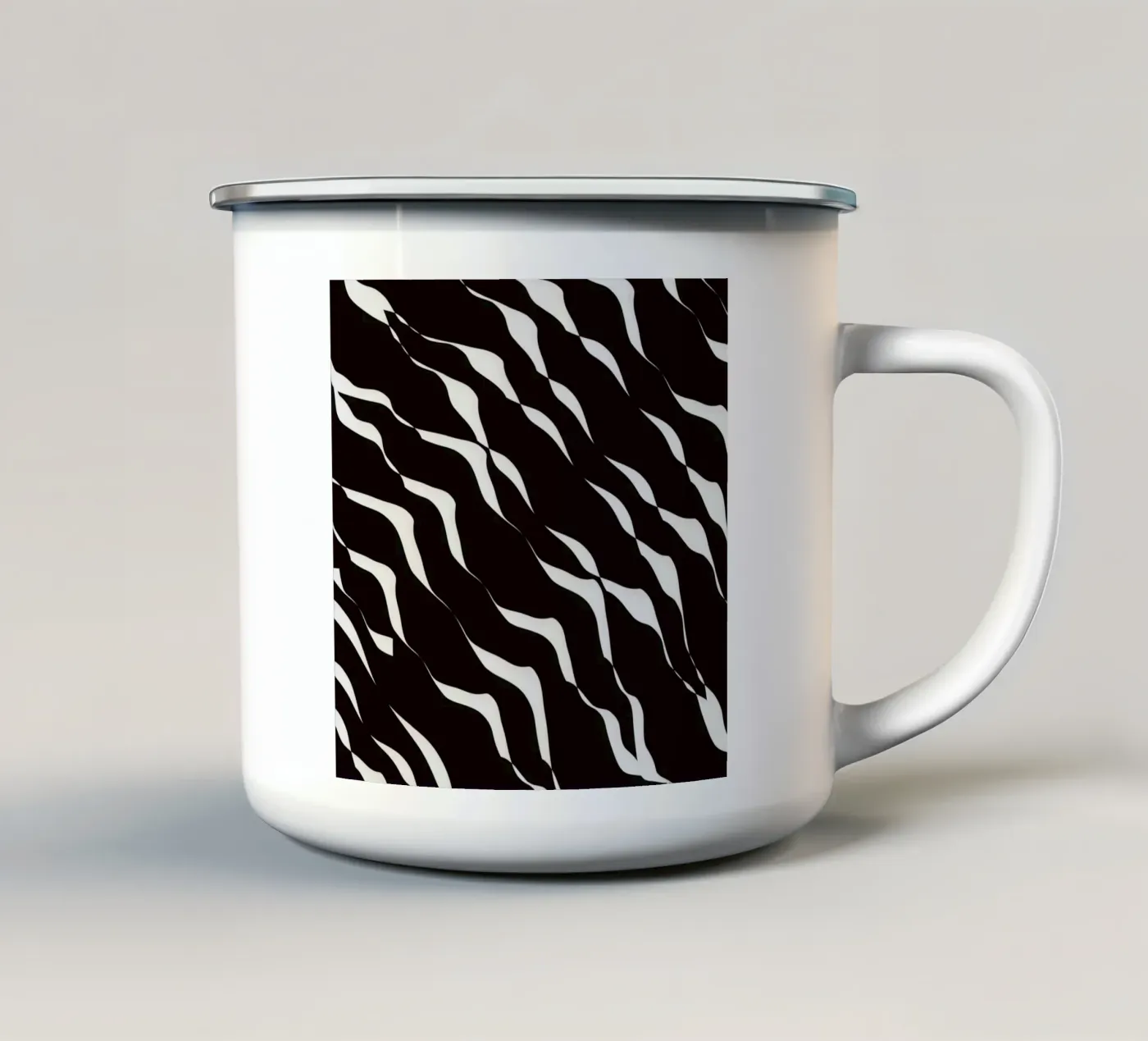 Waves pattern 06 enamel mug by Little Dean